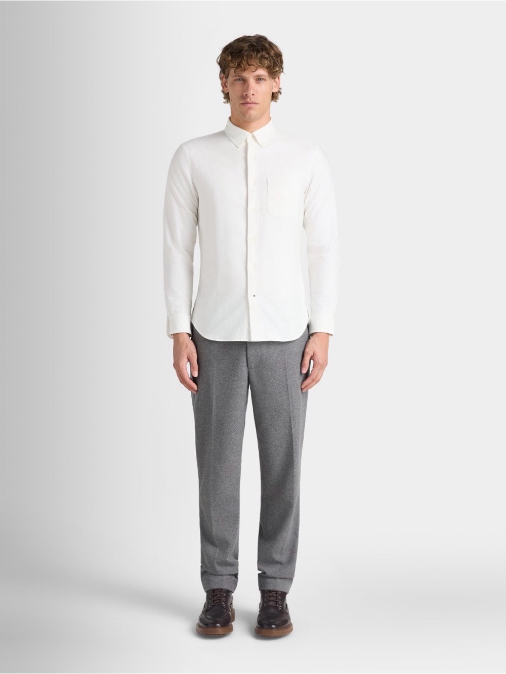 Club Monaco Men’s White Oxford Button-Down Shirt Slim Fit Size S
